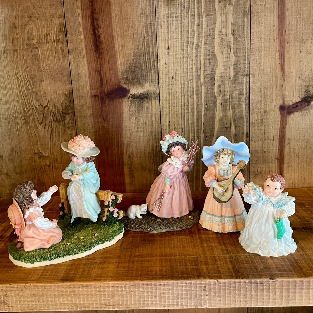 Bundle  of 4 Maud Humphrey Bogart Figurines Victorian Girls Baby Vintage 1990's